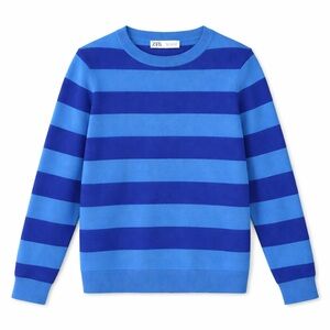 Zara Boys Blue Striped Knit Sweater XL